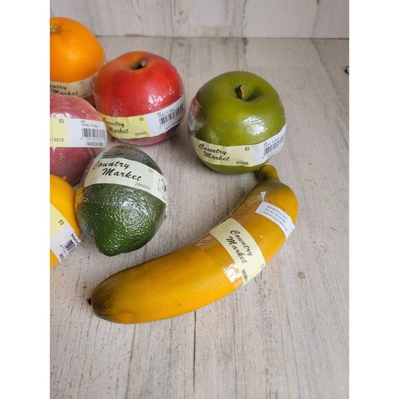 Country Market artificial realistic fruit banana lemon Apple orange lime Peach s - Picture 3 of 13